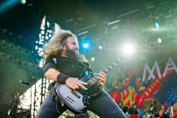 Mastodon's Troy Sanders performs on stage during the first day of the Shaky Knees Music Festival at Central Park in Atlanta on Friday, May 8, 2015. The Pixies, Mastodon, The Strokes, TV on the Radio, Manchester Orchestra and many more artists all performed on Friday. JONATHAN PHILLIPS / SPECIAL