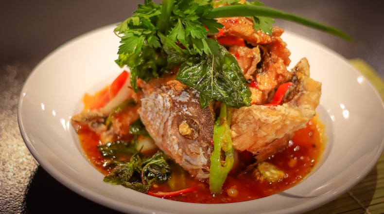 Pla sam rod, featuring whole snapper in a sweet and sour chile sauce, is among the specialty dishes at Banana Leaf Thai and Bar in Sandy Springs. Courtesy of Banana Leaf Thai and Bar