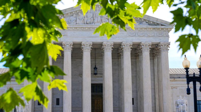 FILE - The U.S. Supreme Court is seen, June 5, 2026, in Washington. (AP Photo/Mariam Zuhaib, File)