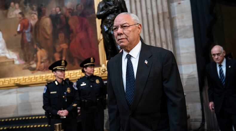 Former Secretary of State Colin Powell took to Facebook on Thursday to share an encounter he had with an Afghanistan veteran who helped him replace a blown-out tire.