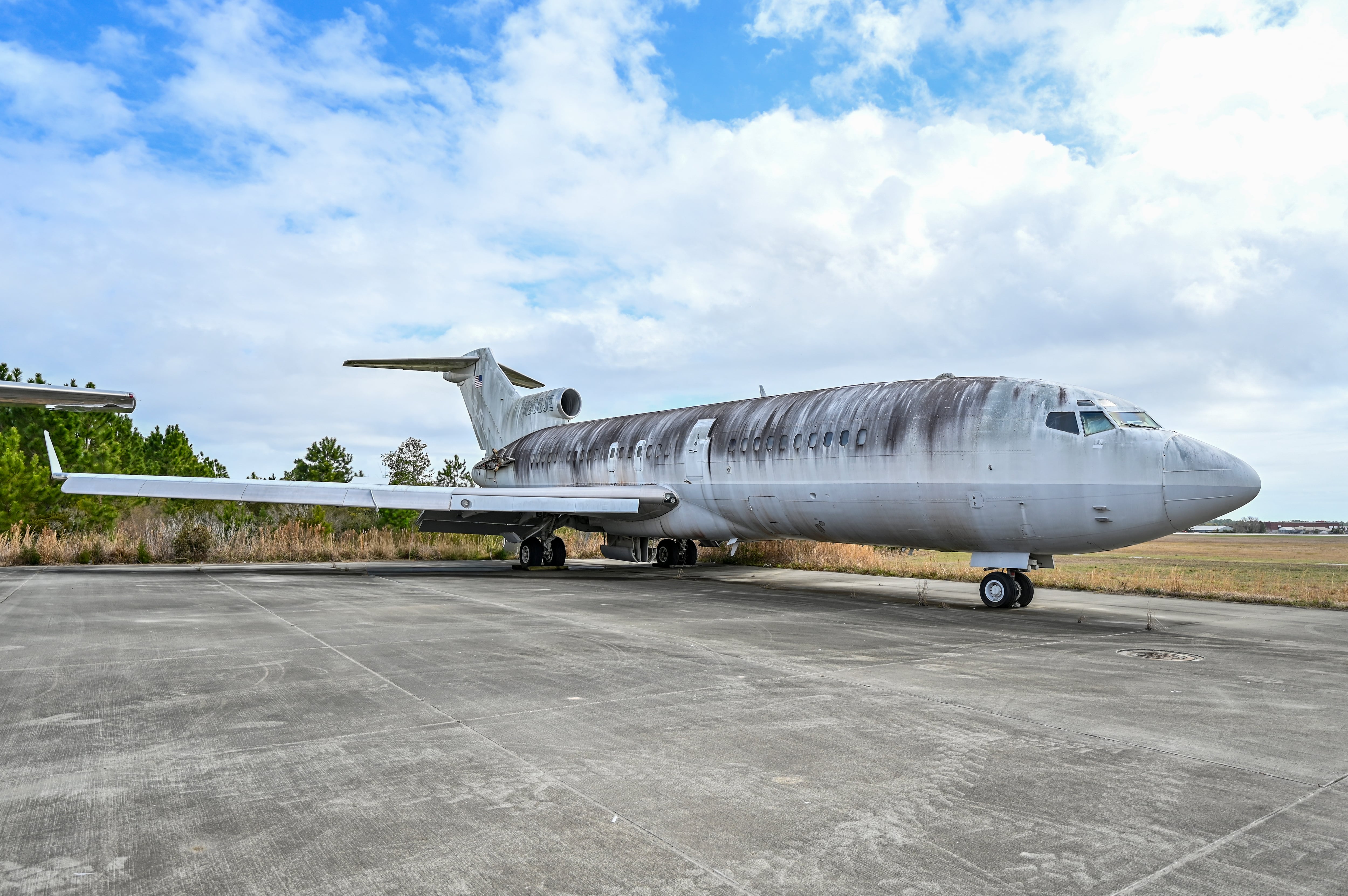 Hidden in plane view: Epstein's 727 jet is parked at Brunswick airport