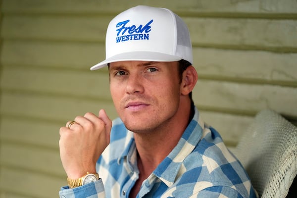 Parker McCollum poses for a portrait on Saturday, June 7, 2025, in Nashville, Tenn. (AP Photo/Mark Humphrey)