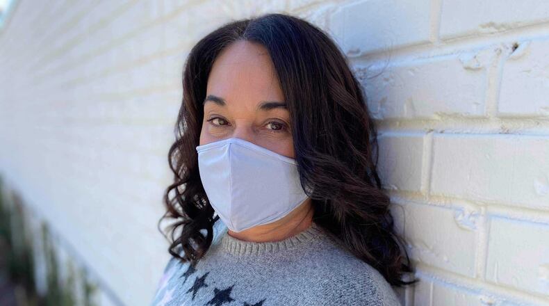 Susan Cohen Grunwald of Alpharetta woman was hospitalized in January with COVID-19. Here she is about a week after getting out the hospital. (Haley V. Brown / Contributed photo)