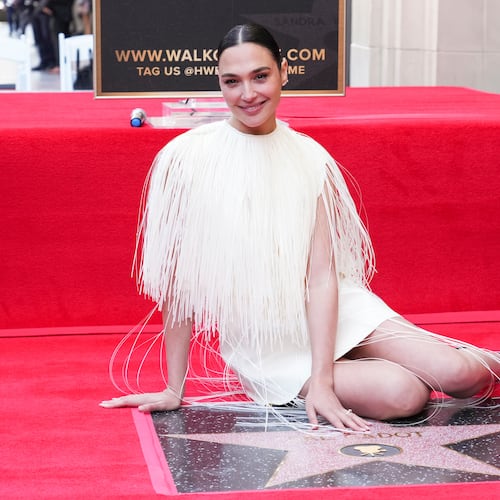 FILE - Gal Gadot poses with her new star at a ceremony honoring her on the Hollywood Walk of Fame on Tuesday, March 18, 2025, in Los Angeles. (Photo by Jordan Strauss/Invision/AP, file)