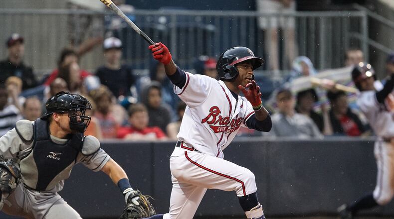 Ozzie Albies had three hits in Tuesday night's loss. (Photo: Special to the AJC)