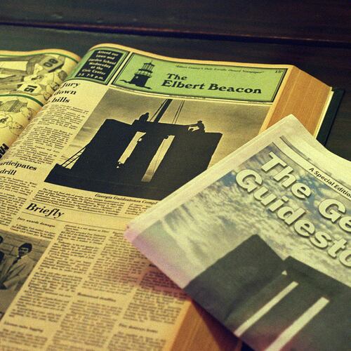 The Elberton Star's special edition covering the explosion of the Georgia Guidestones. (Tyler McBrien for the AJC)