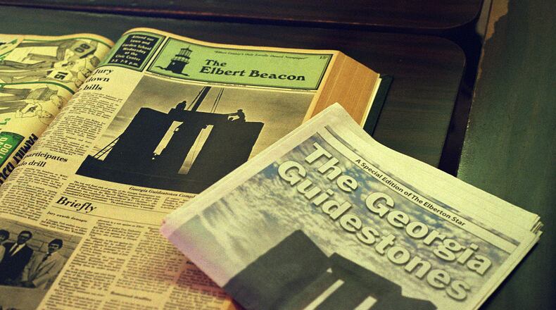 The Elberton Star's special edition covering the explosion of the Georgia Guidestones. (Tyler McBrien for the AJC)