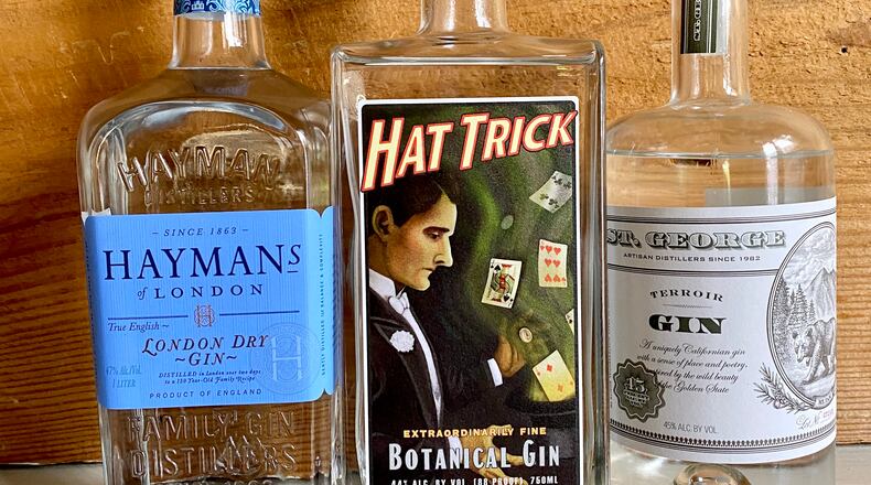 Hayman's London Dry, Hat Trick Extraordinarily Fine Botanical and St. Georgie Terroir are three gins to consider for your home bar. Krista Slater for The Atlanta Journal-Constitution