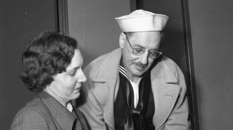 Atlanta Journal writer Celestine Sibley with comedian Groucho Marx in 1952. Sibley would continue to write for the AJC until her death in 1999. AJC file