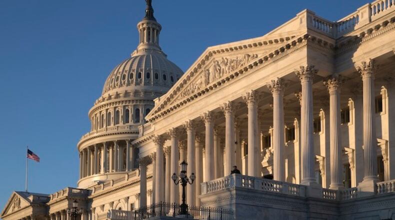 The Capitol in Washington is seen early Wednesday, Jan. 25, 2017, as members of Congress break for political retreats with the Democrats heading to Baltimore and Republicans to Philadelphia. (AP Photo/J. Scott Applewhite)