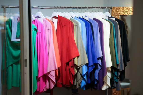 Clothing is shown for purchase during the annual spring fashion week showcase at AmericasMart, Thursday, October 17, 2024, in Atlanta. (Jason Getz / AJC)

