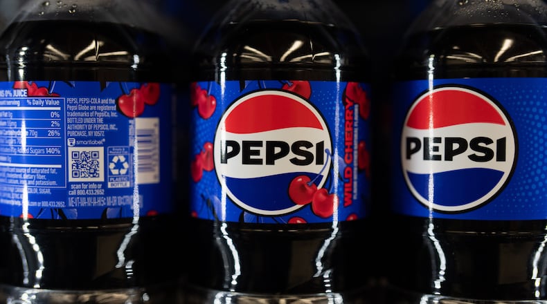 FILE - Bottles of Pepsi products are displayed for sale at Hawthorne Market on Jan. 6, 2026, in Portland, Ore. (AP Photo/Jenny Kane, File)