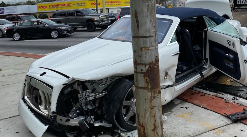 A photo of Chandler Parson's car following an accident on Jan. 15 that let the Hawks forward with a concussion and whiplash. Photo provided by law firm Morgan and Morgan.