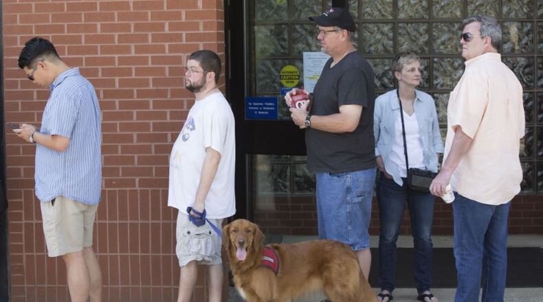 Saturday marked the only weekend day reserved for early voting in all three counties that make up the Sixth District: Cobb, Fulton and DeKalb. Chad Rhym, chad.rhym@ajc.com