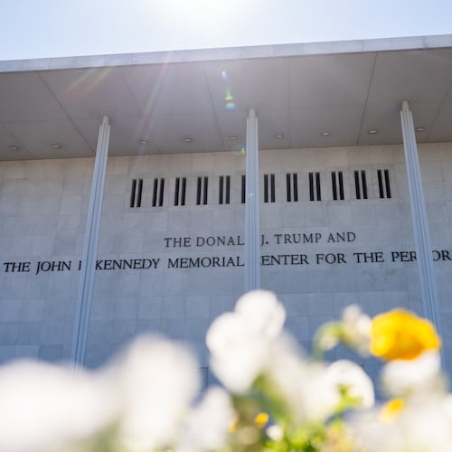 The John F. Kennedy Center for the Performing Arts is seen, Friday, May 29, 2026, in Washington. (AP Photo/Julia Demaree Nikhinson)