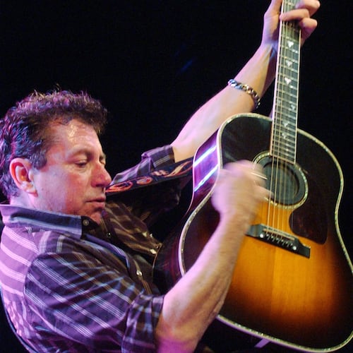 FILE - Joe Ely performs during the "Tsunami Relief — Austin to South Asia" concert at the Austin Music Hall in Austin, Texas Sunday, Jan. 9, 2005. (AP Photo/Kelly West, file)