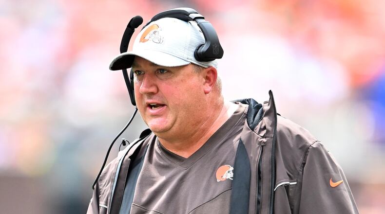 The Patriots have hired former Cleveland Browns offensive coordinator Alex Van Pelt, pictured during a preseason game against the Philadelphia Eagles at FirstEnergy Stadium on Aug. 21, 2022 in Cleveland, Ohio. (Jason Miller/Getty Images/TNS)