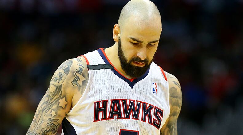 Hawks' Pero Antic suffered a broken nose in practice.