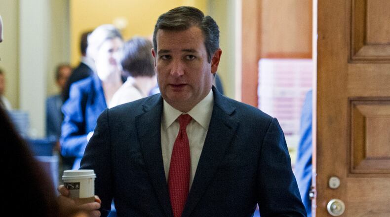 U.S. Sen. Ted Cruz, R-Texas, leaves the Republican policy luncheon on Capitol Hill in Washington last month. Cruz is schedule to speak at the Republican National Convention on July 20. AP/Cliff Owen