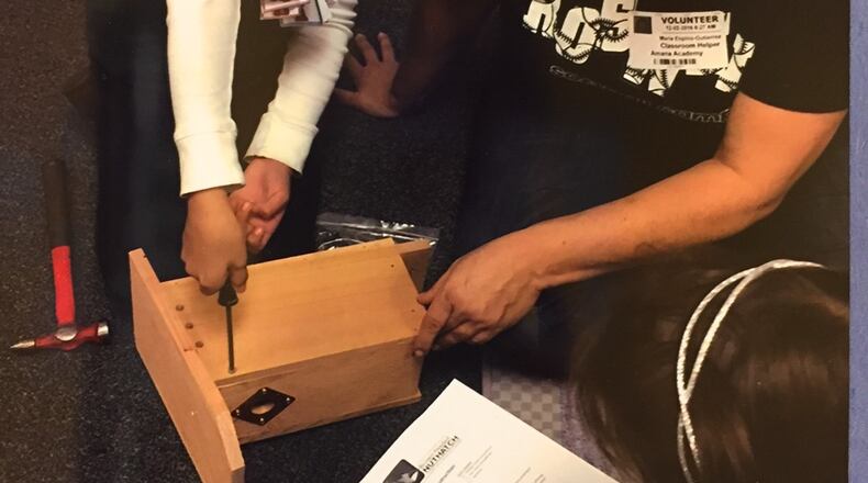 Amana Academy third-graders staged a fundraising campaign to buy supplies for 35 houses they built for the Brown-headed Nuthatch. Ten of the birdhouses will be installed in Alpharetta’s Wills Park.