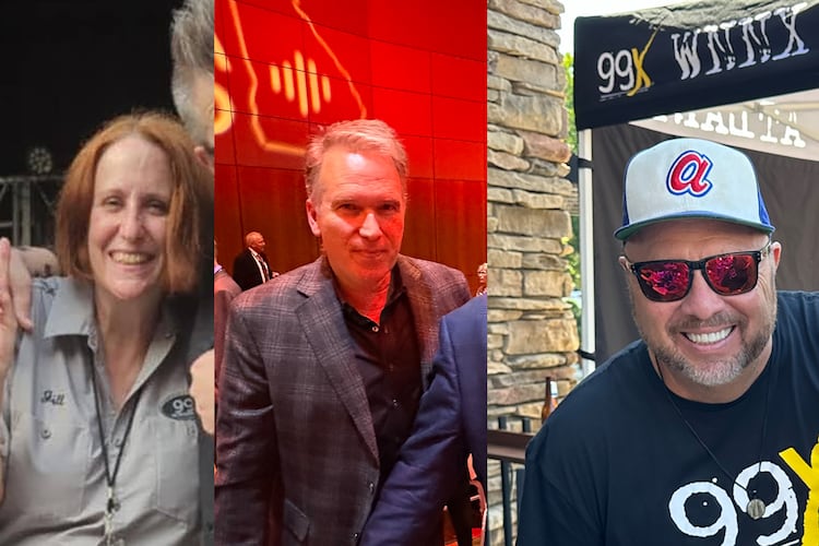The confirmed cuts 99X made Friday include, from left, evening host Jill Nelson and morning hosts Steve Barnes and Christopher “Crash“ Clark. (Courtesy of Scott Mahaffy; Rodney Ho/AJC)