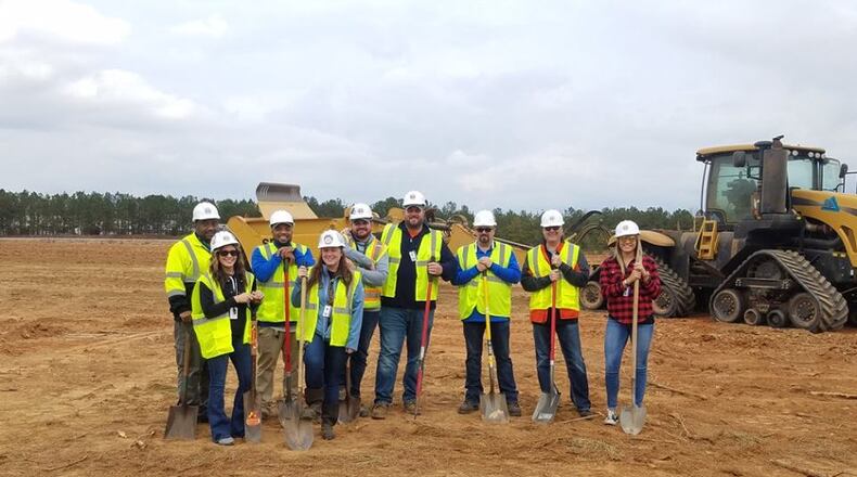 Staff of United States Cold Storage in McDonough at the  recent groundbreaking of the company's new Henry County facility.