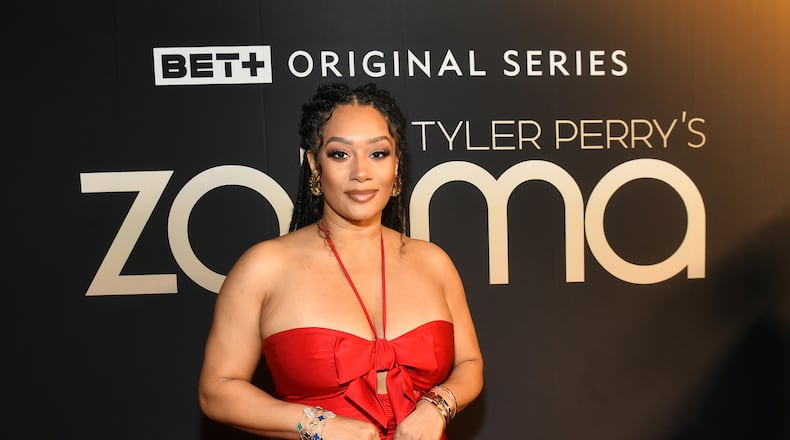 Crystal Hayslett attends the season 2 premiere of BET+ "Tyler Perry's Zatima" at Virtue Rooftop Lounge on March 16, 2023, in Atlanta. (Photo by Paras Griffin/Getty Images for BET+)