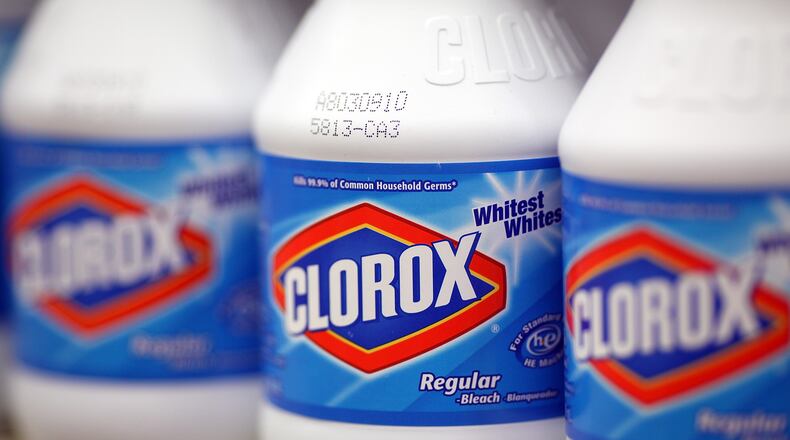 SAN FRANCISCO, CA - FEBRUARY 11: Bottles of Clorox bleach sit on a shelf at a grocery store on February 11, 2011 in San Francisco, California. (Photo by Justin Sullivan/Getty Images)