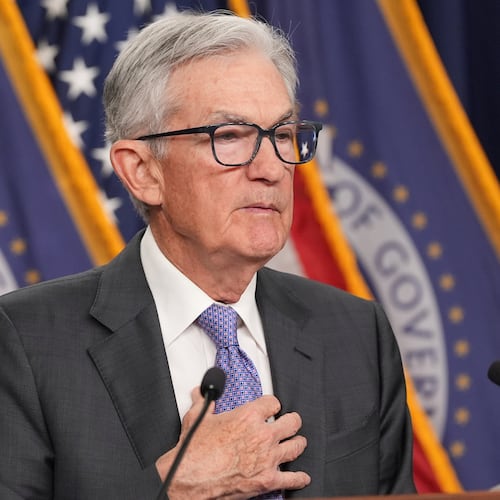 Federal Reserve Chair Jerome Powell speaks at the Federal Reserve, Wednesday, Dec. 10, 2025, in Washington. (AP Photo/Jacquelyn Martin)