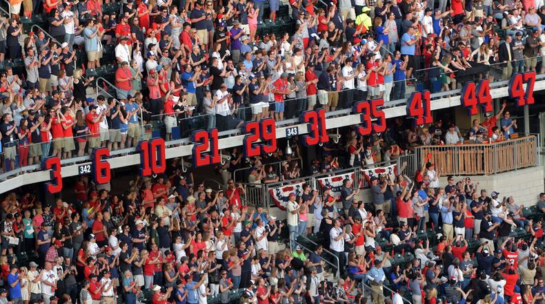 Braves numbers of distinction inside Truist Park.