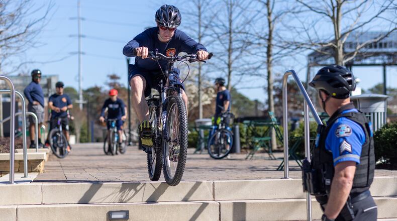 First responders from the Sandy Springs police and fire departments, along with others from Smyrna and Johns Creek, recently underwent Bicycle Patrol training and certification. (Courtesy City of Sandy Springs)