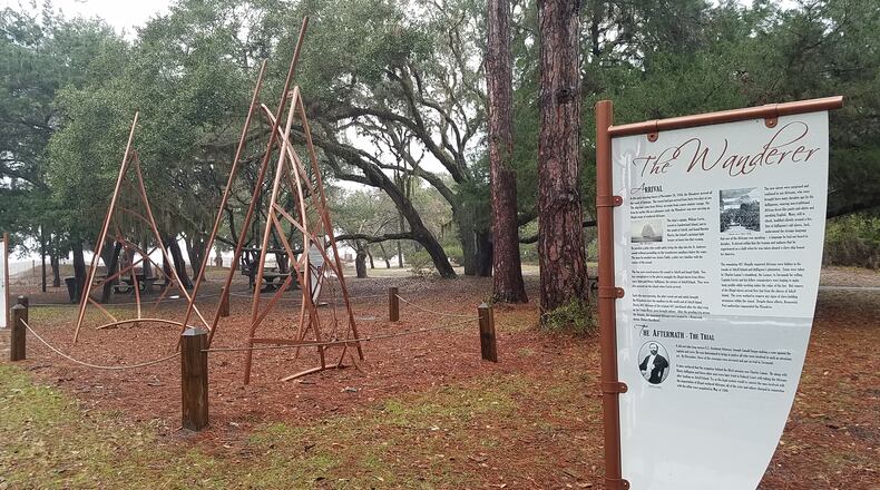 The Wanderer Monument on Jekyll Island. (Photo by me)