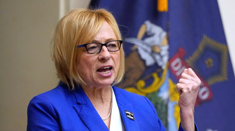 FILE - Democratic Gov. Janet Mills delivers her State of the State address, Jan. 30, 2024, at the State House in Augusta, Maine. (AP Photo/Robert F. Bukaty, File)