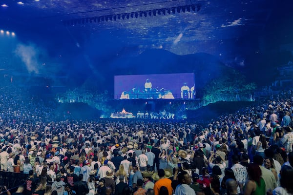 Fans attend the first show of Bad Bunny's 30-date concert residency at the Coliseo de Puerto Rico Jose Miguel Agrelot in San Juan, Puerto Rico, Friday, July 11, 2025. (AP Photo/Alejandro Granadillo)
