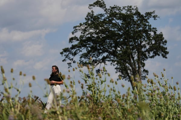 Shannon Keeler speaks during an interview with The Associated Press in Gettysburg, Pa., Thursday, July 17, 2025. (AP Photo/Matt Rourke)