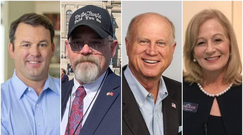 Four Republican hopefuls are running to be the state's next lieutenant governor, from left: Burt Jones, Mack McGregor, Butch Miller and Jeanne Seaver. Submitted photos.
