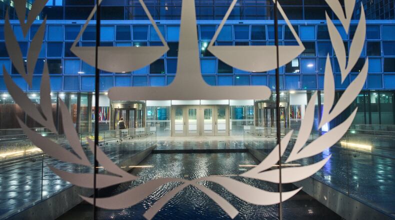 FILE - The International Criminal Court (ICC) is seen on Dec. 9, 2025, in The Hague, Netherlands. (AP Photo/Peter Dejong, Pool, File)