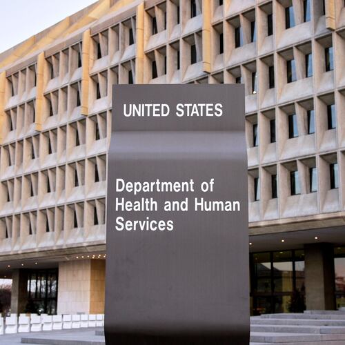 FILE - The U.S. Department of Health and Human Services building is seen, April 5, 2009, in Washington. (AP Photo/Alex Brandon, File)