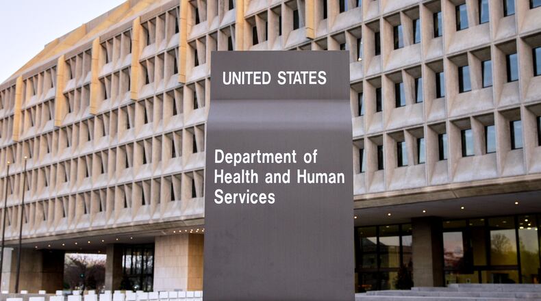 FILE - The U.S. Department of Health and Human Services building is seen, April 5, 2009, in Washington. (AP Photo/Alex Brandon, File)