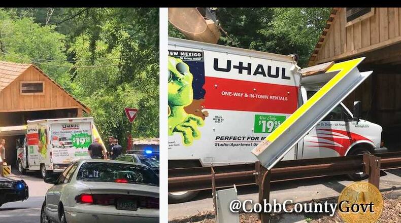 Someone ran into the covered bridge near Smyrna again.