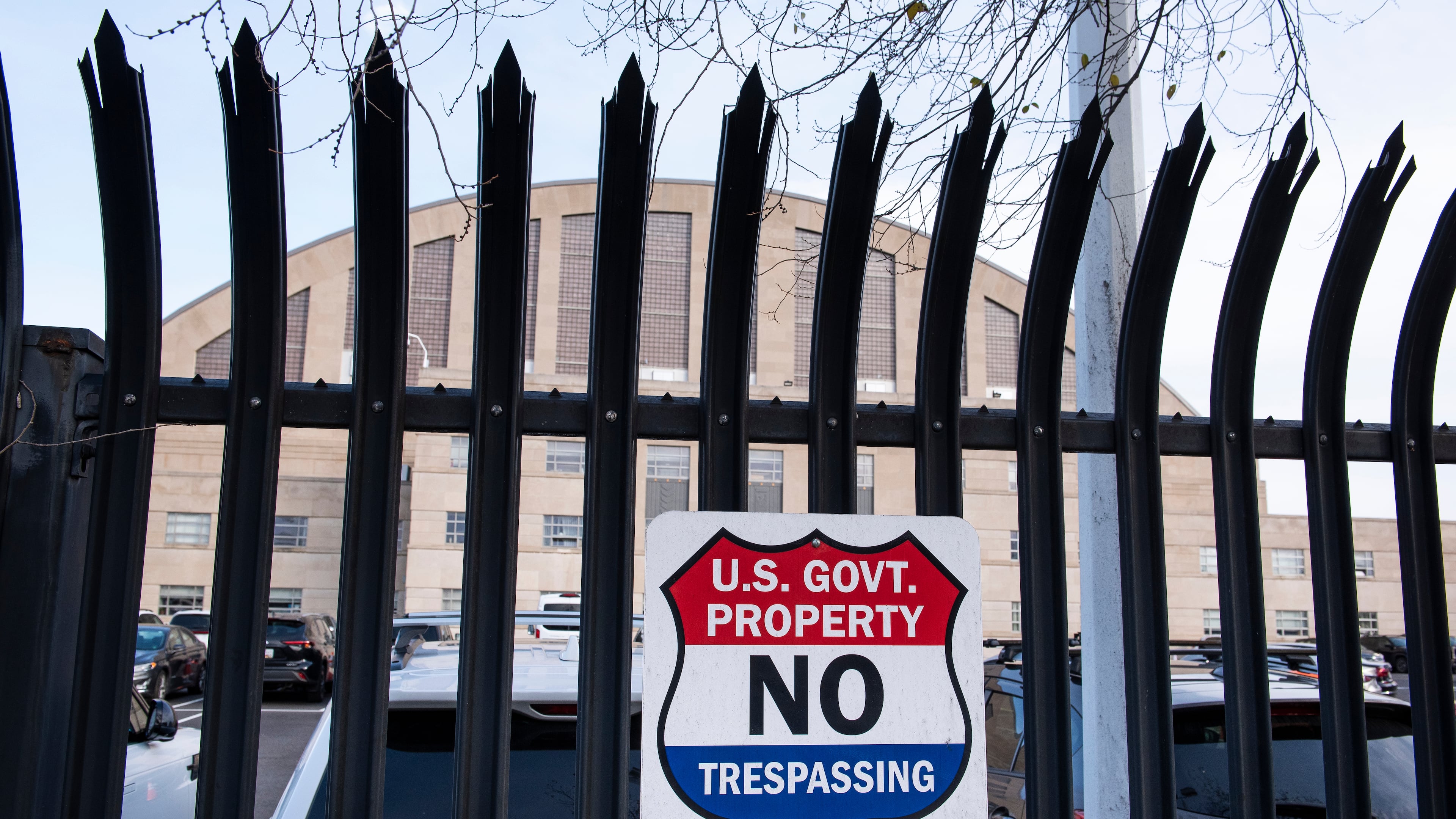 The D.C. Armory, where National Guard units are based, is seen a day after two National Guard soldiers were shot near the White House in Washington, Thursday, Nov. 27, 2025. (AP Photo/Cliff Owen)