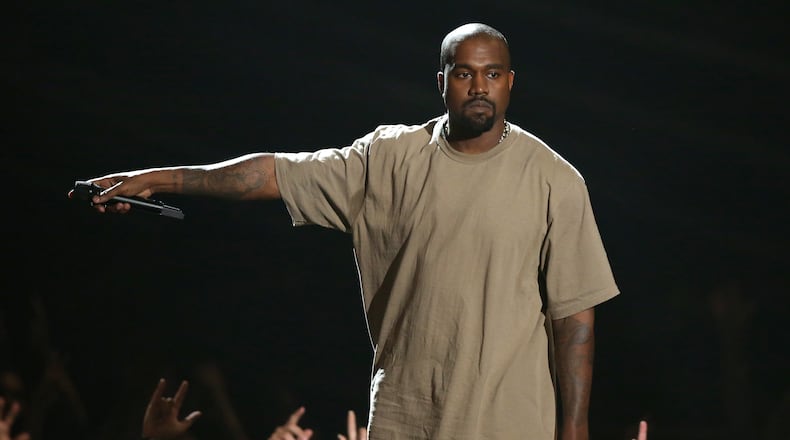 Kanye West accepts the video vanguard award at the MTV Video Music Awards at the Microsoft Theater on Aug. 30, 2015, in Los Angeles.