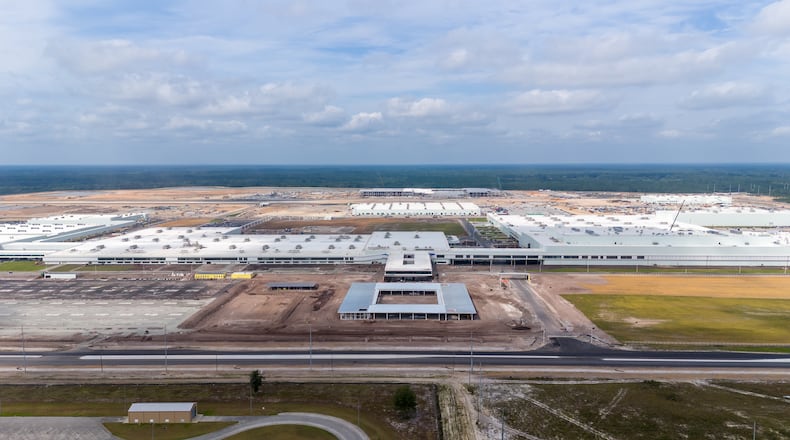 This aerial photo shows Hyundai Motor Group's electric vehicle factory in Bryan County during the summer of 2024 as construction neared its completion.