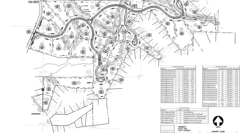 Milton approved the minor plat for The Homestead Milton on 172.8 acres on Hopewell Road, formerly known as The Trophy Club Golf Course. This plat includes 32 large lots ranging in size from 3.04 acres to 10.33 acres.  (Courtesy City of Milton)