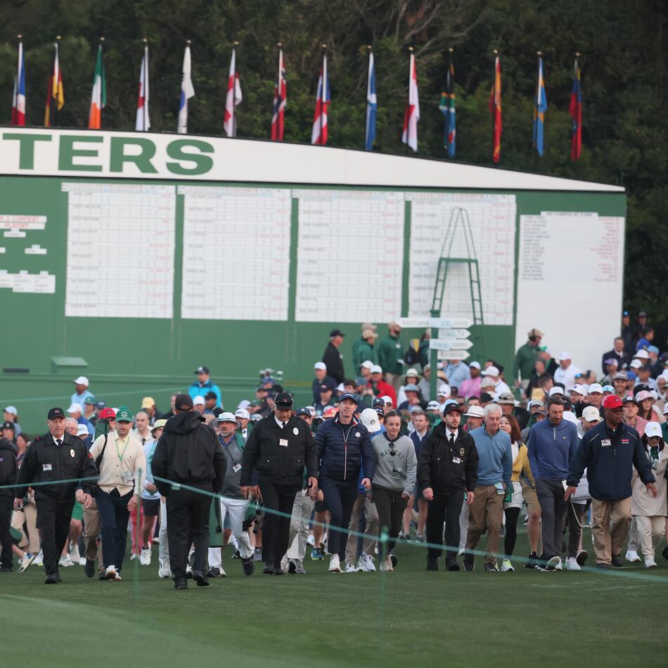 These aren't fans entering the course for last year's Masters tournament. Augusta National Golf Club prefers the term "patrons." (Jason Getz/AJC 2025)