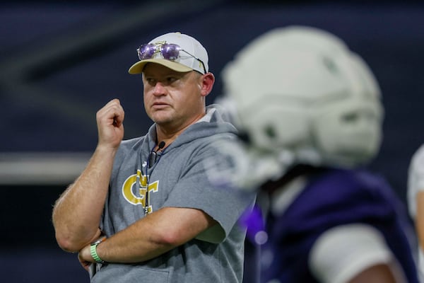 Georgia Tech head coach Brent Key, primed for Colorado. (Miguel Martinez/AJC)