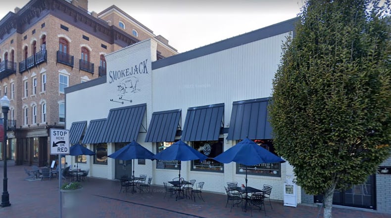 The owner of Smokejack BBQ in downtown Alpharetta has applied for and received a variance from the alcoholic beverage license minimum distance requirements at 241 South Main St. to open a new southern food restaurant. (Google Maps)