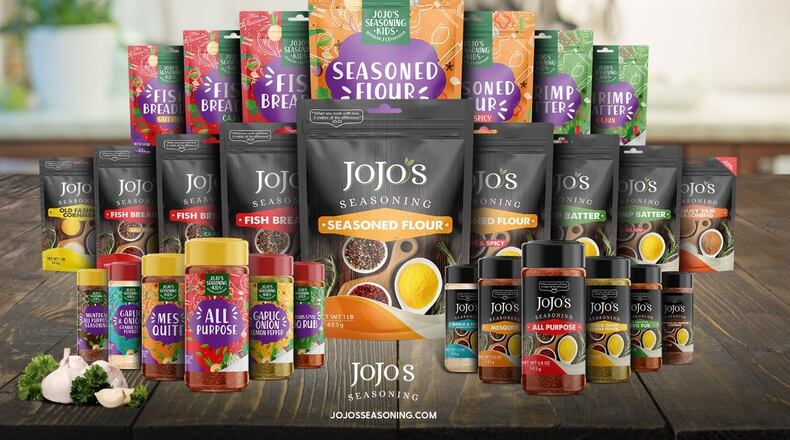 Seasoning mixes and spice blends from JoJo’s Seasonings. Courtesy of Chef JoJo