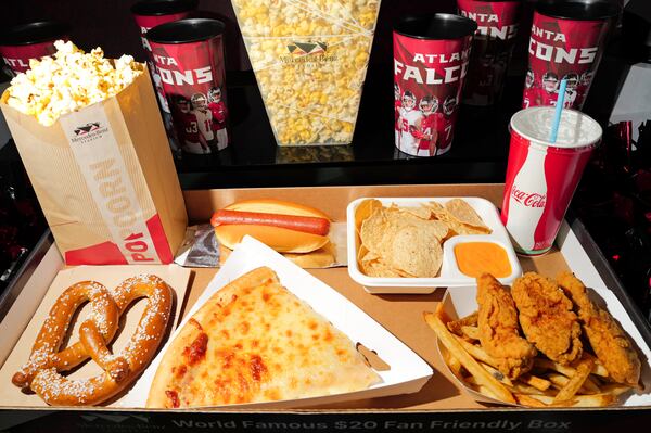The Fan Friendly Box includes seven items and costs $20. (Arvin Temkar/AJC)