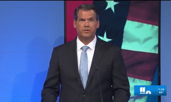 A screenshot of the Nexstar debate featuring  former Lt. Gov. Geoff Duncan. 